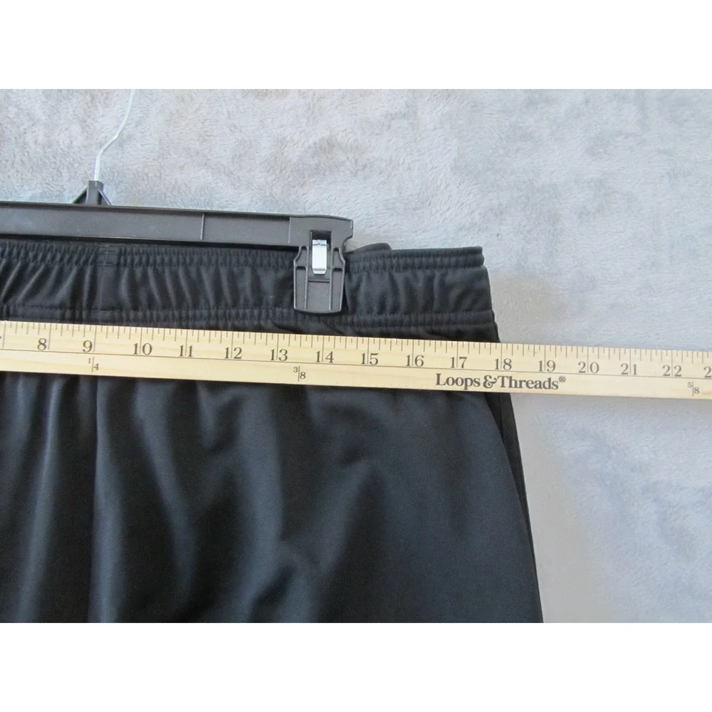 Adidas Mens XL Black Track Pants Joggers Tapered Leg Elastic Waist Drawstring